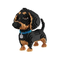 2021 hot creator sale cartoon dog mini dachshund model block building brick toys for children gifts dog pets building blocks