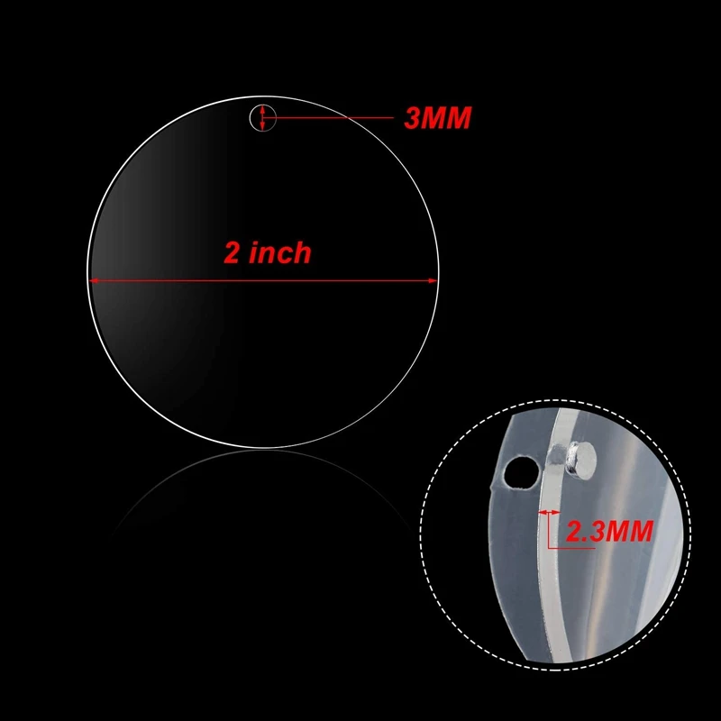

Acrylic Transparent Disc Key Buckle Blank Round Transparent Acrylic Labels for DIY Item Crafts