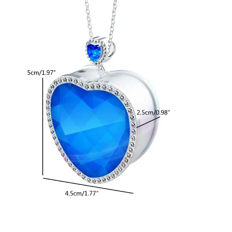 

Heart of The Sea Air Purifier Heart Blue Crystal Portable Neck Anion Purifier