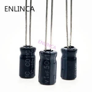 Алюминиевый электролитический конденсатор P91 высокой частоты с низким сопротивлением 50 в 1 мкФ, Размер 4*7 1 мкФ Ф 20%, 50 шт.лот