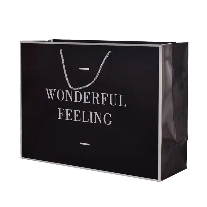 500 шт./лот индивидуальные сумки для одежды бутик роскошные черные картонные