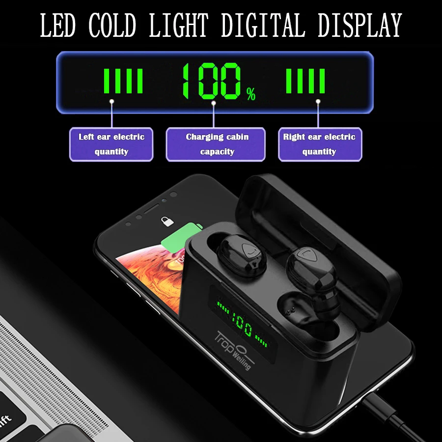 Tws Bluetooth спортивные наушники настоящие беспроводные 3D стерео гарнитура игровая