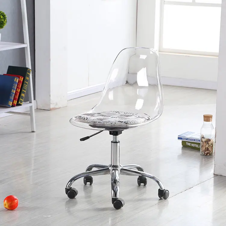 

Eames transparent swivel chair office bar chair writing children study chair accent chair muebles vanity chair 나무의자 furniture
