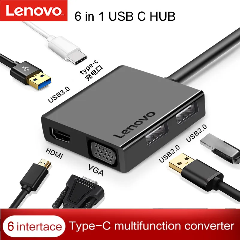 Lenovo USB C концентратор типа для мульти 3 0 HDMI адаптер док станция Huawei Asus Ноутбука Dell