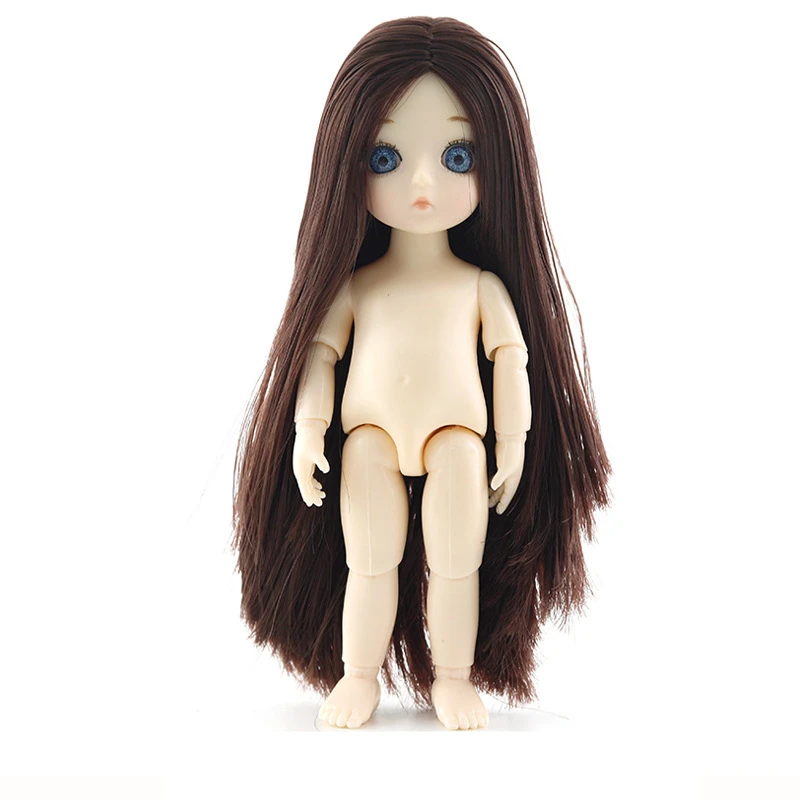 13 BJD SD кукла подвижная соединенная ребенок с 3D глазами кудри прямые волосы Голые
