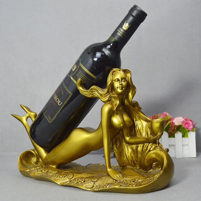 

European Sexy Lady Wine Rack Wine Holder Ornament Abstract Sculpture For Home Decoration Accessories TV Cabinet Decor Figurines