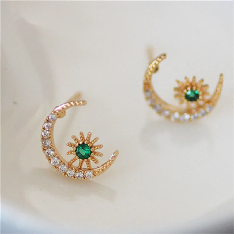4 шт. модные серьги-гвоздики для женщин и девочек металлическая луна Женские