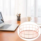 Металлическая корзина для хранения розового золота в скандинавском стиле, Офисная корзина для всякой всячины, настольный органайзер для косметики, Канцелярский держатель