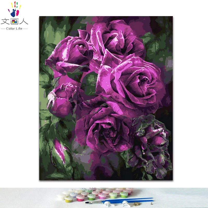 DIY картинки для раскраски по номерам с цветочной картинкой рисунок Рельеф