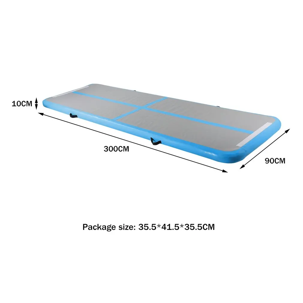 

0.9x3m Inflatable Gymnastics Mat Portable Air Tumbling Pad Inflatable Gym Mat Floating Taekwondo Yoga Pad UK Plug