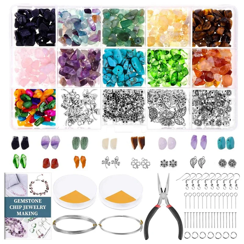 

Crystal Beads and Jewelry Making Gemstones Kit for Jewelry Earring Necklace and Bracelets Making Supplies