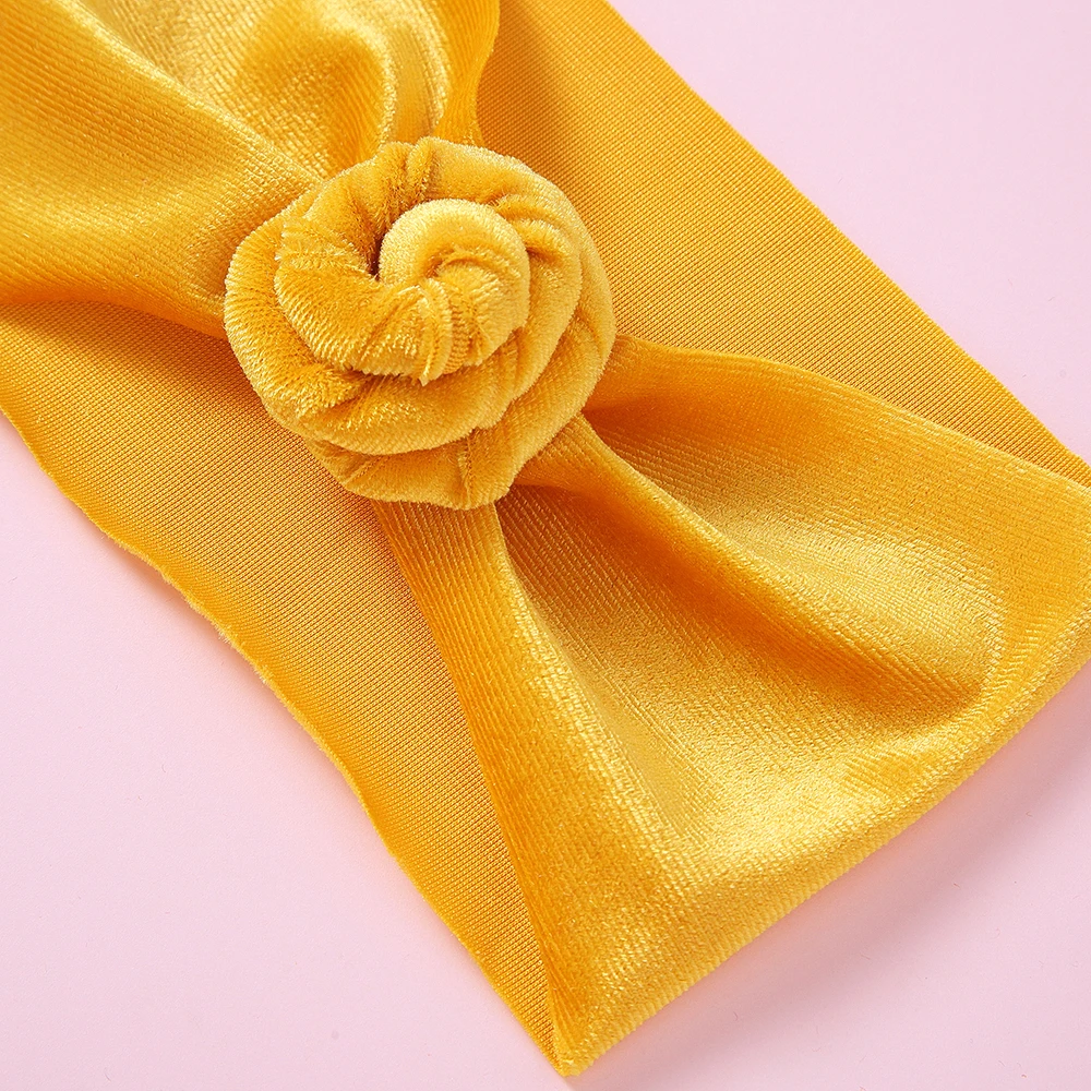 12pc/lot Winter Newborn Infant Toddler Baby Girls Rose Velvet Donut Headband Turban Solid Round Knot Hair Band Kid Head Wraps |