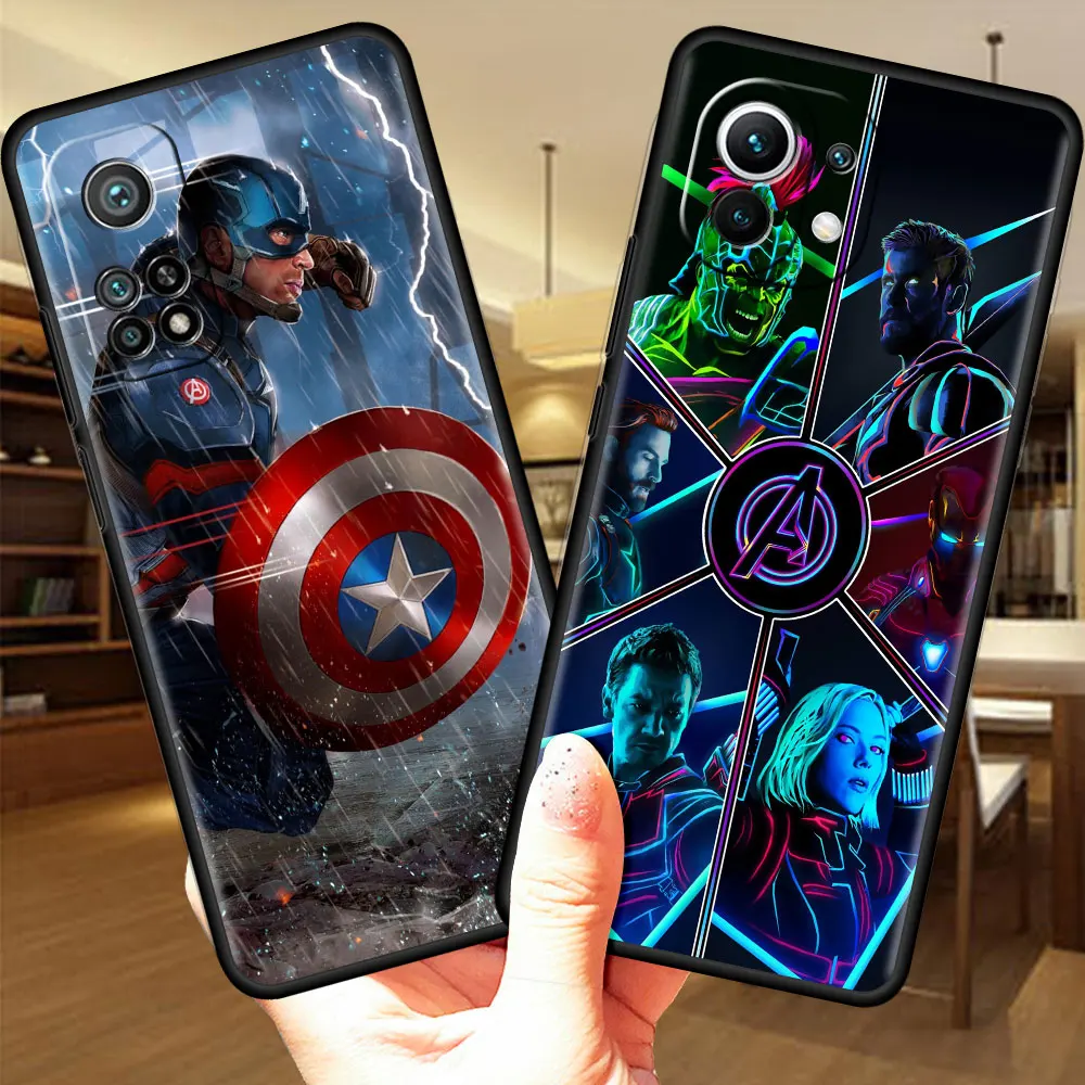 

MARVEL Soft Cover For Xiaomi Poco X3 NFC M3 Case for Mi 11 Lite 10T Pro 9T Note 10 CC9 CC9E Phone Coque Marvel The Avengers