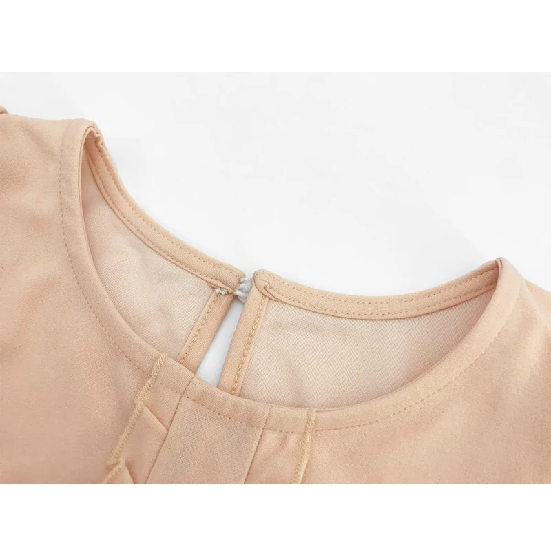 

Women Blouse 2020 Summer O-Neck Short Sleeve Ruffles Patchwork Solid Shirt Vintage Loose Blouse Ladies Back Button Pullover Tops