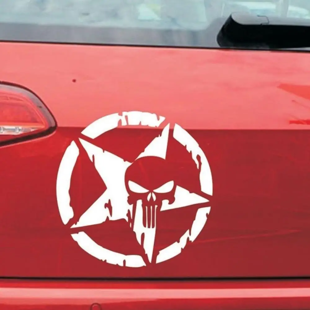 Авто Каратель звезда голова черепа пентаграмма наклейка для грузовика окно 13x13