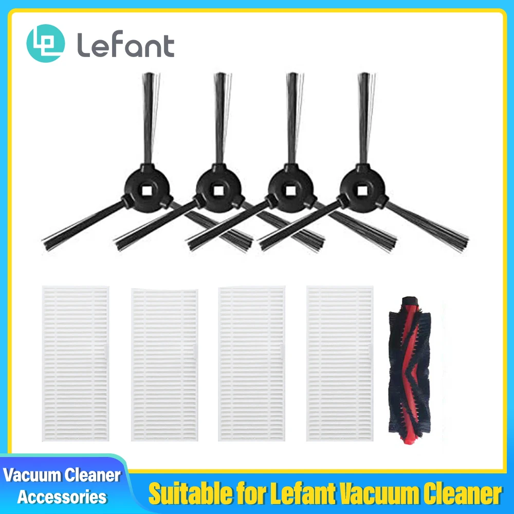 Моющиеся 4 HEPA-фильтра Lefant + 1 основная щетка боковых щетки запасные части