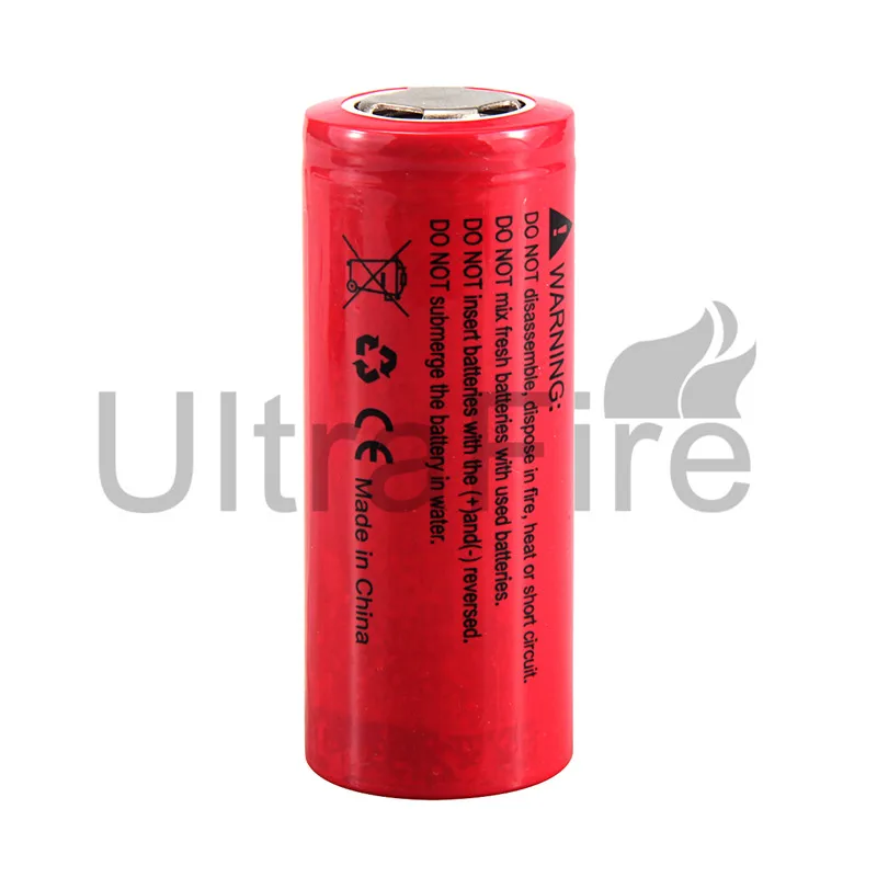 Перезаряжаемый литиевый аккумулятор UltraFire 26650 3 7 в 6000 мАч без фонарь фонарика