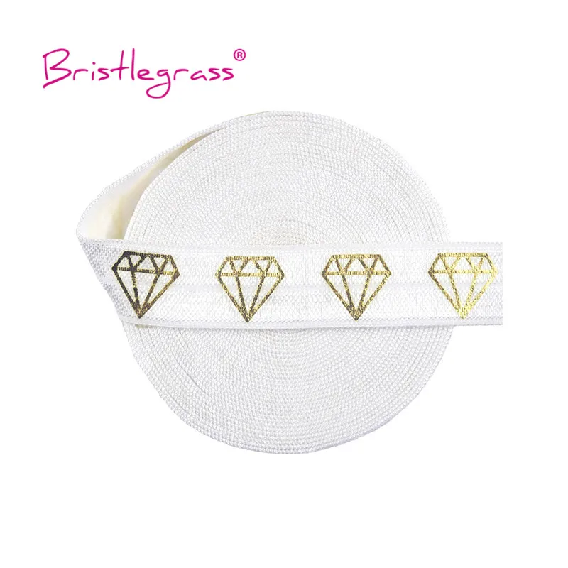 Эластичная лента для волос из спандекса и сатина с алмазной фольгой 5 ярдов 5/8