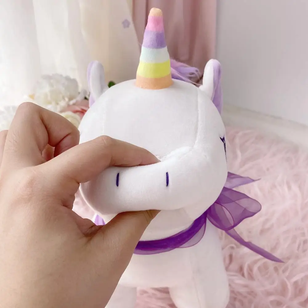 

1pc New Soft Cute Purple Rainbow Style Unicorn Toy Plush Angel Animals Horse Children Toys Baby Dolls Birthday Gifts