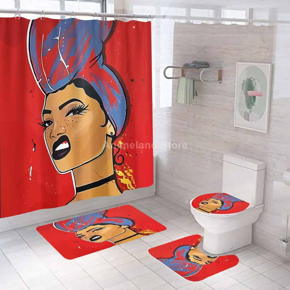 Красные крутые шторы для душа девочек занавески ванной африканские наборы