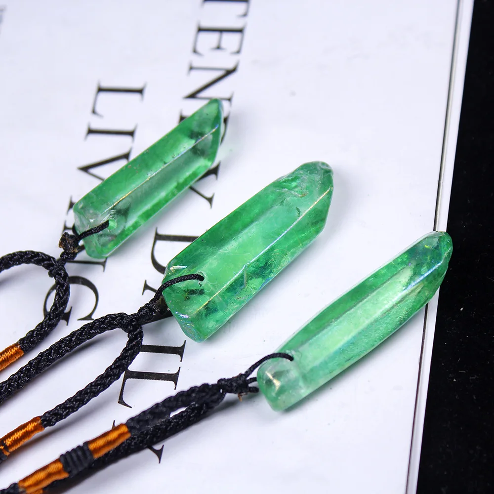 Природное Гальваническое зеленое хрустальное ожерелье AP 1 шт. для изготовления