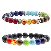 thj chakra bracelet with men women natural crystal healing anxiety jewellery mandala yoga meditation bracelet gift