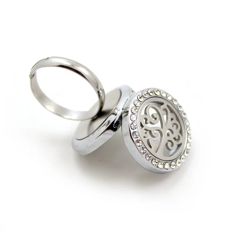 20 мм сплав кристалл Ароматический диффузор медальон Оптовая Продажа кольцо с