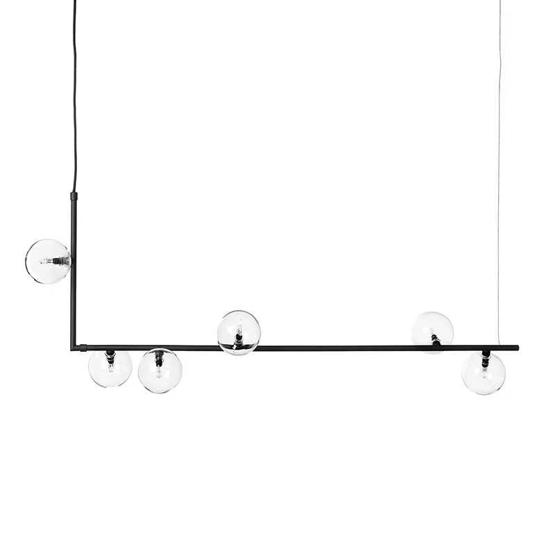 Постмодерн Арт Деко черный золотой железный стеклянный подвесной светильник