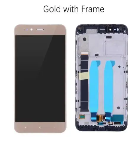 gold with frame 5.5" Original LCD For XIAOMI Mi A1 LCD Display Touch Screen Digitizer Assembly Frame For Xiaomi Mi A1 Mi 5X Display 10 Touch - Цвет: gold with frame