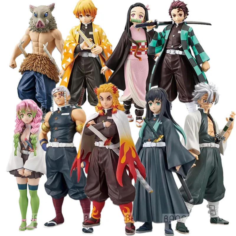 

Anime 16CM Demon Slayer Kimetsu no Yaiba figure Tanjirou Kanroji Mitsuri Action Figure Zenitsu Nezuko Uzui Tengen PVC Model Toys