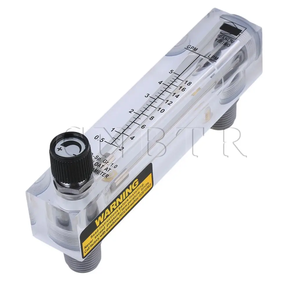 CNBTR LZM-15T Adjustable Panel Type Flowmeter Flow Meter for Liquid 0.5-5.0GPM | Инструменты