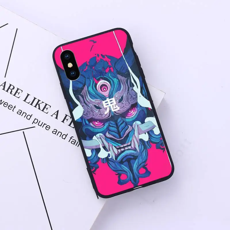 

Japanese samurai oni mask art Phone Case for iPhone 11 12 pro XS MAX 8 7 6 6S Plus X 5S SE 2020 XR