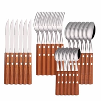 stainless steel cutlery set gold dinnerware set western food cutlery tableware dinnerware christmas gift forks knives spoons