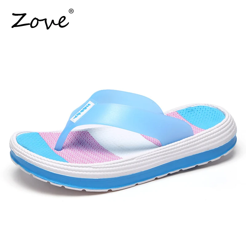 Женские шлепанцы на плоской подошве ZOVE легкие пляжные пляжная обувь лето 2019 |