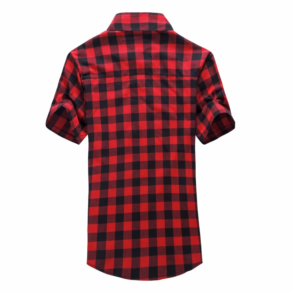 

Red And Black Plaid Shirt Men Shirts 2021 New Summer Fashion Chemise Homme Mens Checkered Shirts Short Sleeve Shirt Men Blouse