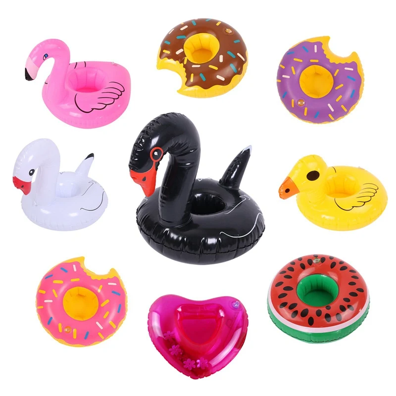 

9PCS Inflatable Cup Holder Unicorn Flamingo Drink Holder Swimming Pool Float Bathing Pool Toy Party Decoration Bar Coasters