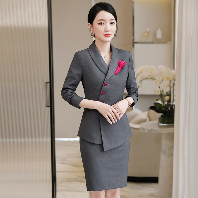 

Large Size Autumn And Winter Professional Suit Temperament Overalls 2021 New Slim Single-breasted Ladies Blazer Casual Trousers