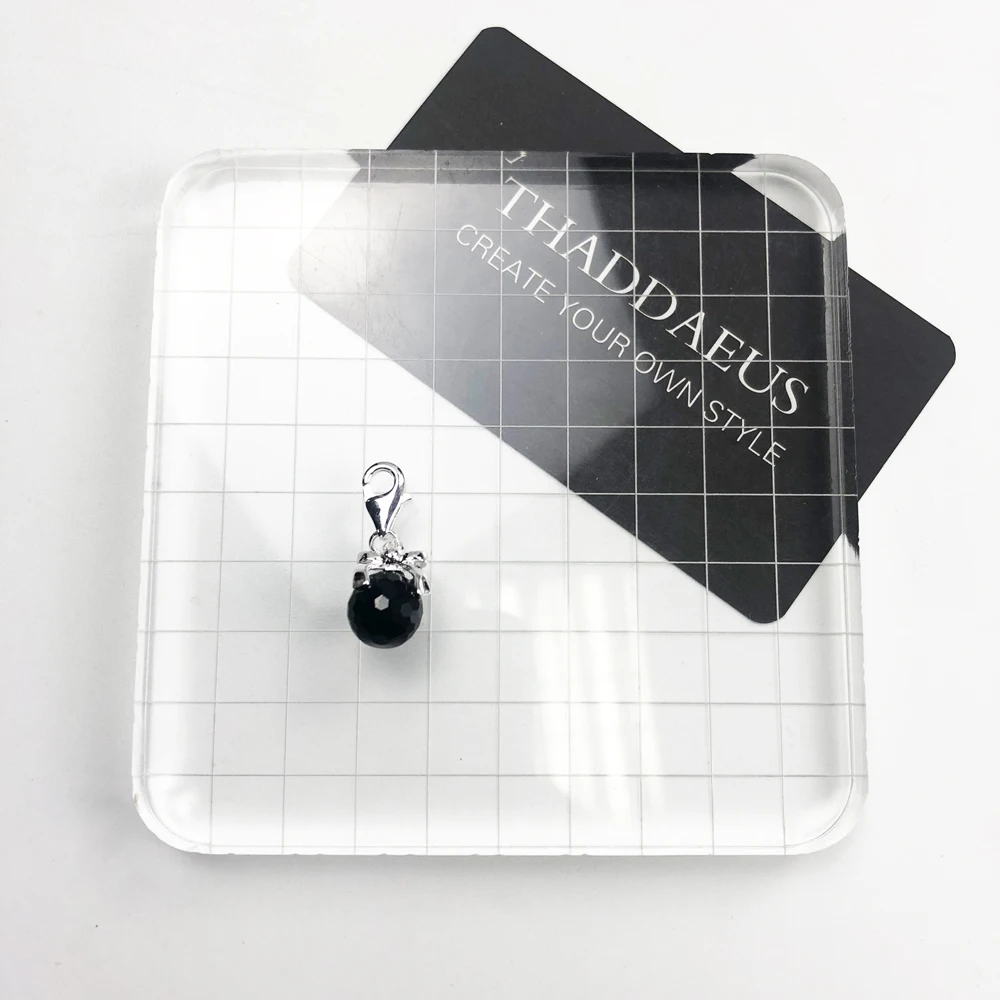 Женские украшения с бантом и черным кристаллом из серебра 925 пробы браслет до