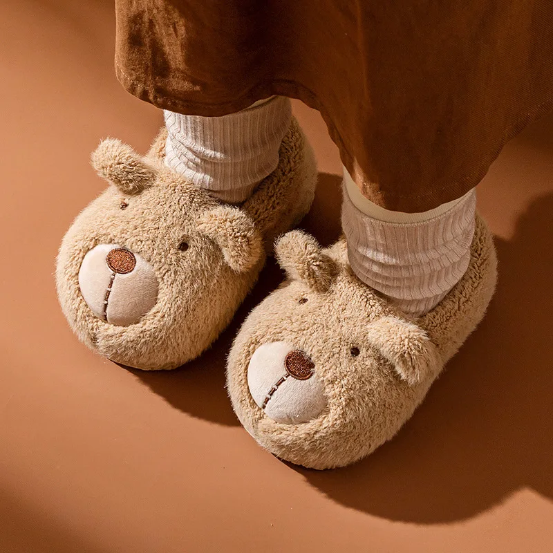 

Kids Slippers Warm Boy Home Shoes Toddler 2021 New Girl Winter Cotton Slippers For Baby Girl Winter Shoe Children Bear Shoes
