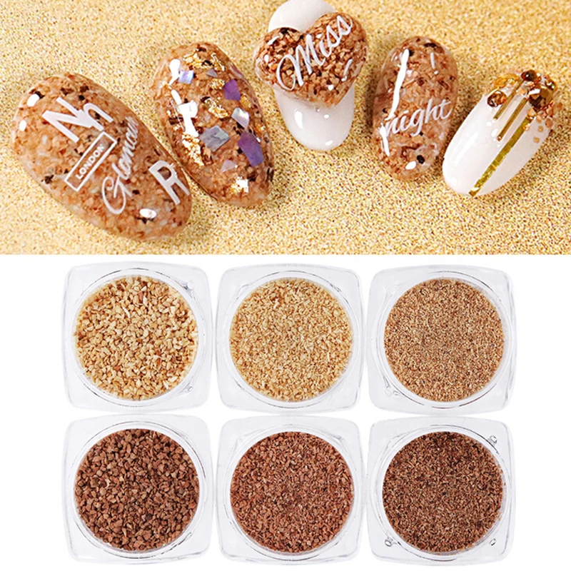

Japanese Beach Color Nail Sequins Wood Pigment Glitter Nail Cork Powder Set 3D Manicure Decoration for Nail Gel