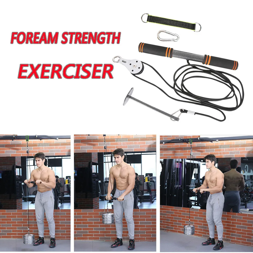 Forearm Grip Workout Hand Strengthener Exerciser Wrist Roller Sports Indoor Fitness Gym Exercise Equipment | Спорт и развлечения