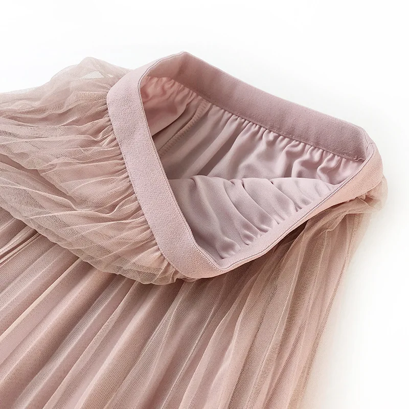 

FOLOBE Lace Womens Tulle Skirts Sequins Lace Tulle Skirt Female Tutu Elastic Waist Pleated Girls Skirts s33