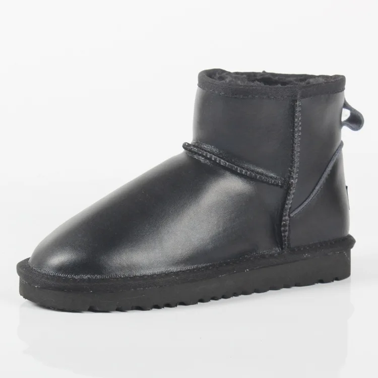 Женские зимние ботинки из 100% натуральной воловьей кожи Модные ботильоны теплые