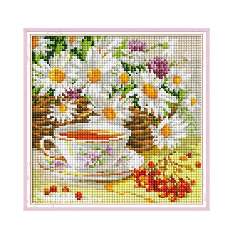 

Afternoon tea time 1 Diamond painting cross stitch kit Square Round Drill stitching embroidery DIY handmade needlework