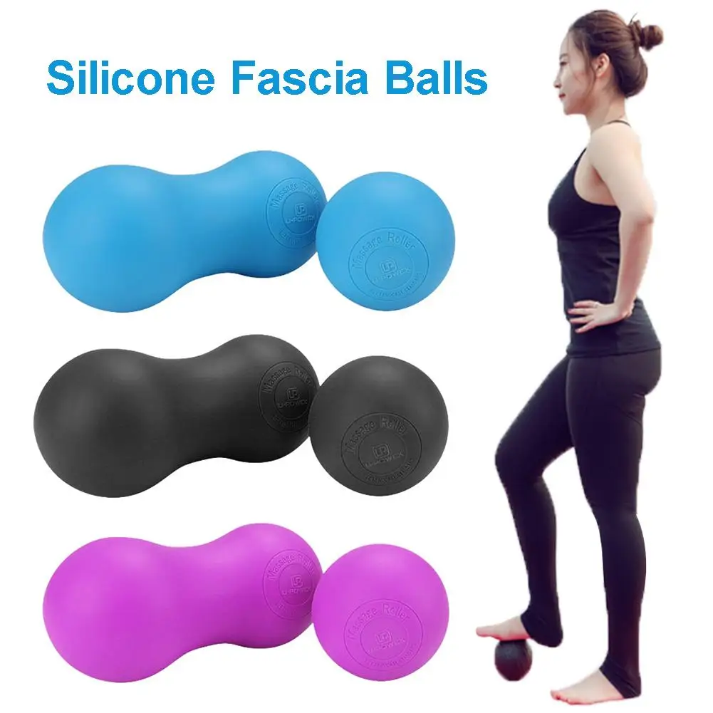 Fitness Peanut Silicone Massage Ball Body Fascia Soft Training Massager For Muscle Relieve Relaxing Gym Exercise Equipment | Спорт и