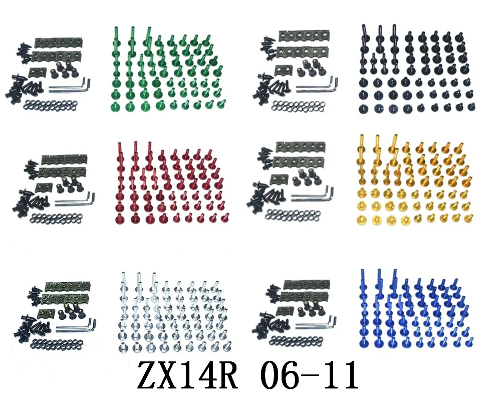 

CNC Complete Fairing Bolts Bodywork Screws Nuts Kit For Fit Kawasaki ZX14R 2006-2011