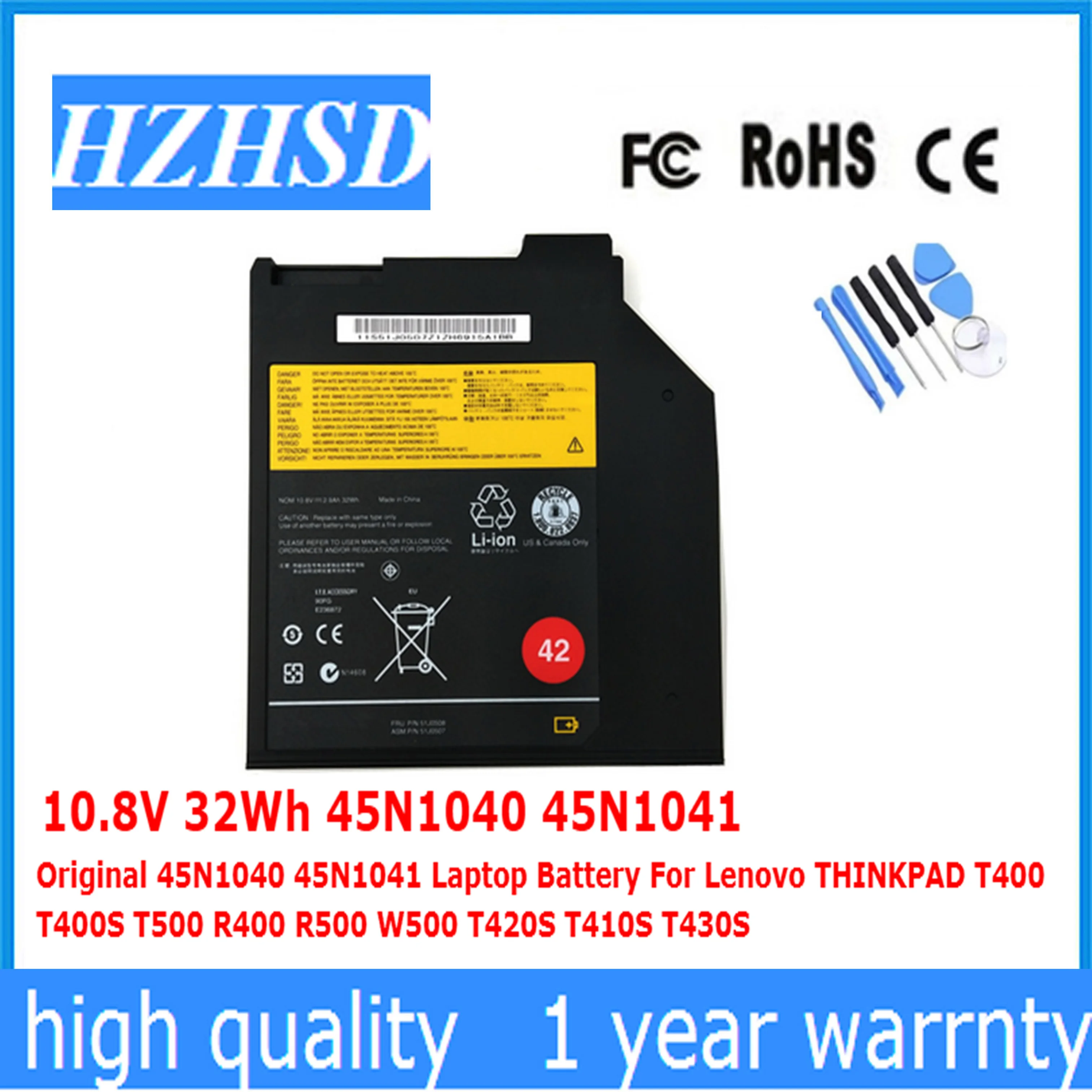 10 8 V 32Wh оригинальный 45N1040 45N1041 Аккумулятор для ноутбука Lenovo THINKPAD T400 T400S T500 R400 R500 W500