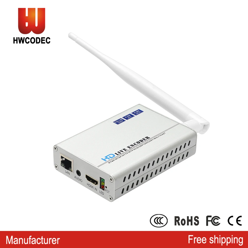 HWCODEC H8118AV-W H.265 1080P @ 60 кадров в секунду HDMI &amp CVBS Audio to IP поддержка RTSP RTMP RTMPS SRT HTTP для