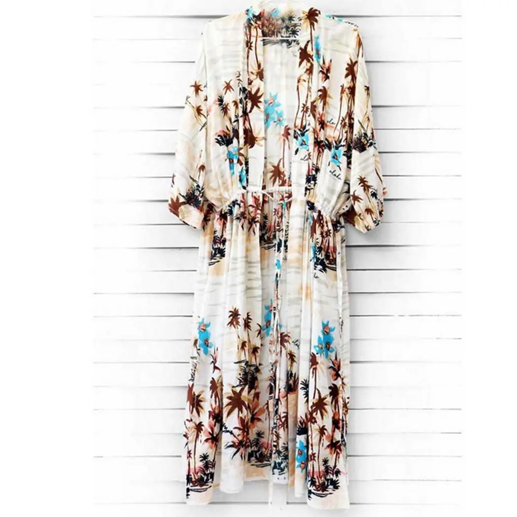 Женский Повседневный Свободный кардиган с разрезом сбоку и спереди средней