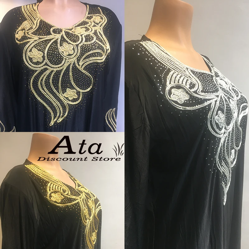 

Dubai Abaya Muslim Fashion Robe Arabic Turkish Dashiki Black Femme Kaftan Eving Dress Women Traditional Cultural Wear Embroider